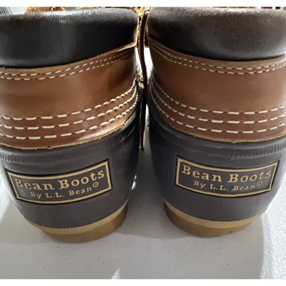 Vintage L. L. Bean Mens Sz 7 Duck Boots Maine Hunting Shoe Leather Rubber Brown - Picture 3 of 6
